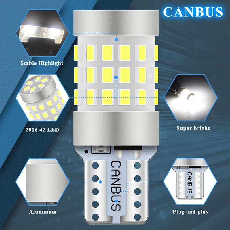 Ampoules T10 W5W Super lumineuses pour Parking de voiture, 2 pièces, WY5W, lampes latérales de virage, Canbus, éclairage intérieur de lecture, dôme,