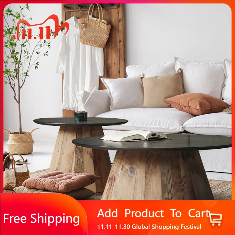 

Wooden Chinese Style Coffee Table Big Size Interior Fashion Vintage Aesthetic Side Table Decoration Couchtisch Room Decorations