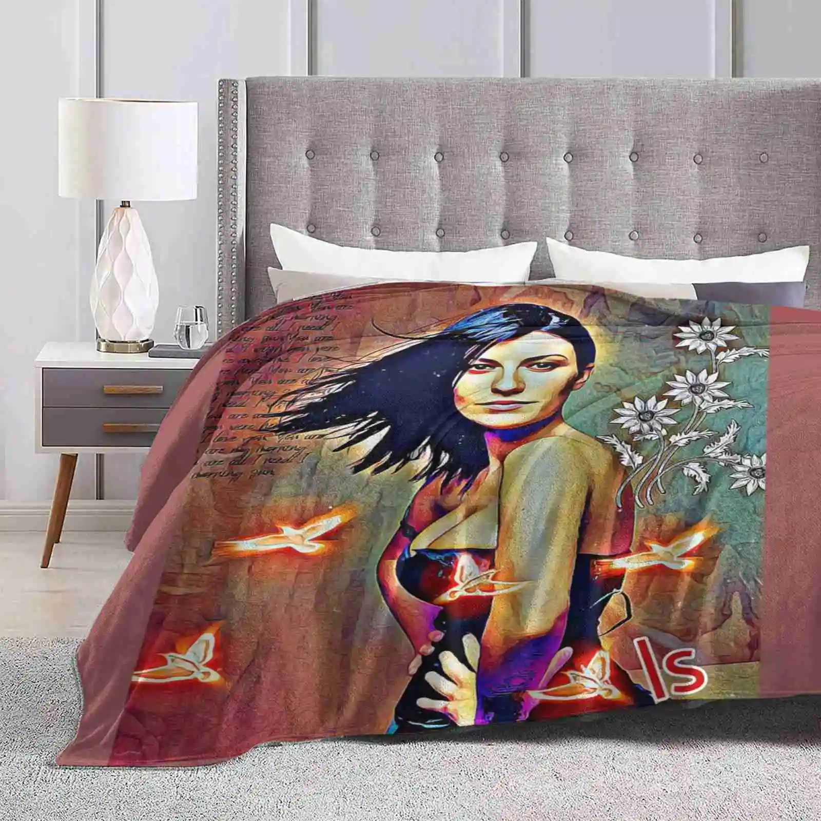 Laura Pausini New Selling Custom Print Flannel Soft Blanket Musical Musician Star Italian Singer