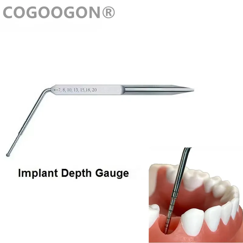 

1Pcs Dental Implant Depth Gauge Stainless Steel Gingival Measuring Ruler Deep Probe Dental Tools