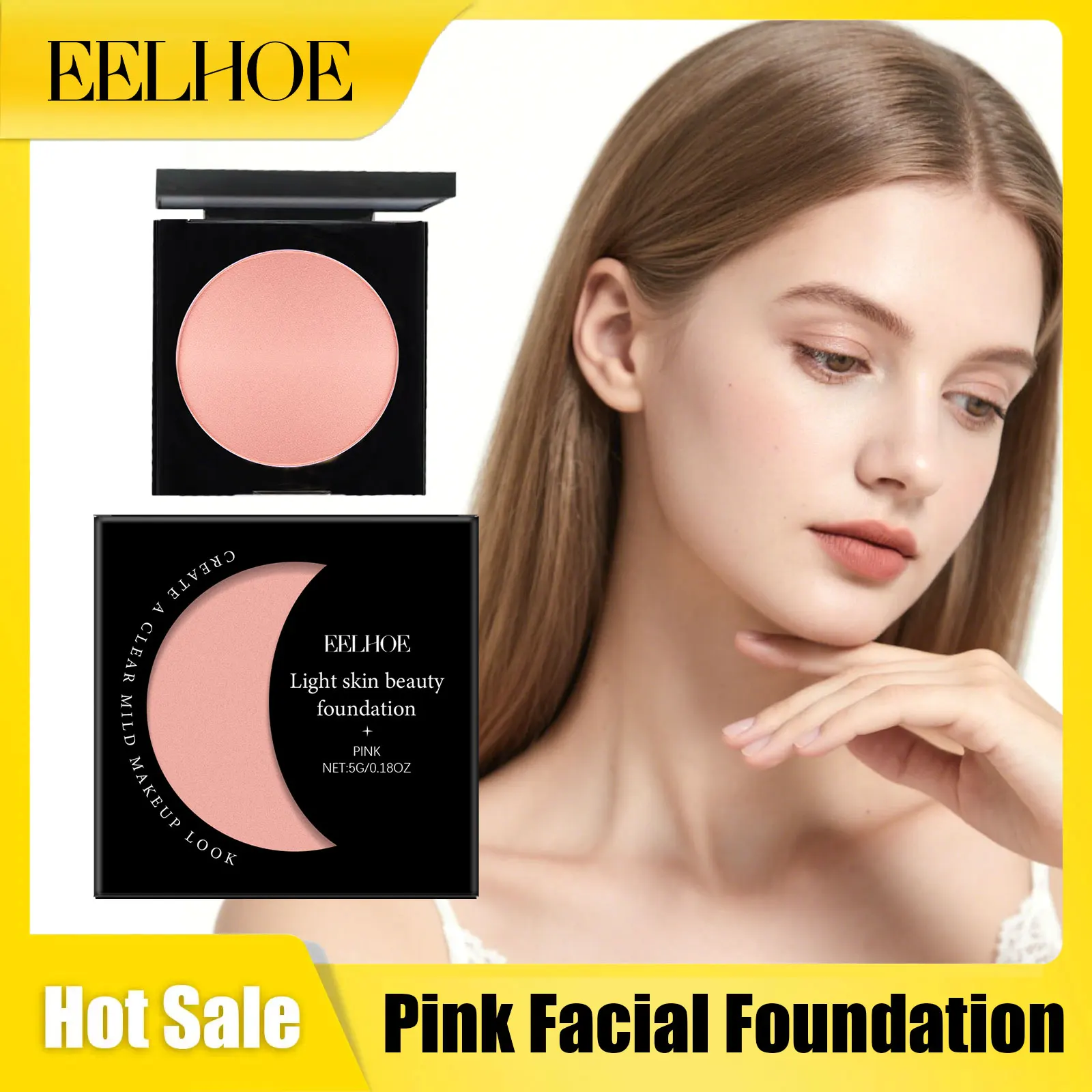 

Eelhoe Pink Facial Foundation Long Time Oil-Control Lasting Wear Makeup Base Maquiagem Full Coverage Face Moisturizing Concealer