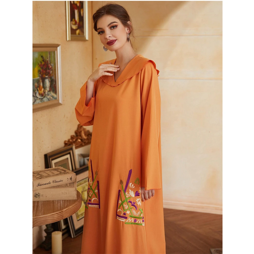 Mode Abayas broderie femmes musulman longue robe Maxi turquie arabe caftan Eid robe de soirée Islam dubaï robes Jalabiya maroc