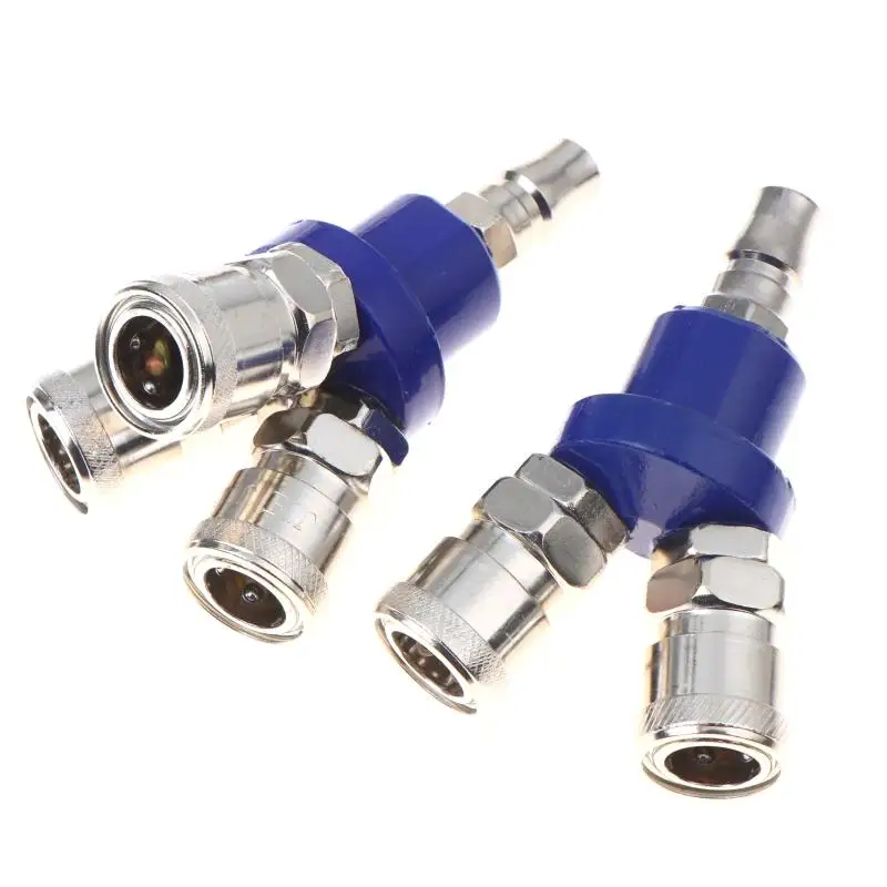 Pneumatic Quick Connect Coupler With 2/3 Way Splitter Rust Resistant Metal For Air Compressor Workshop Garage Repair Work