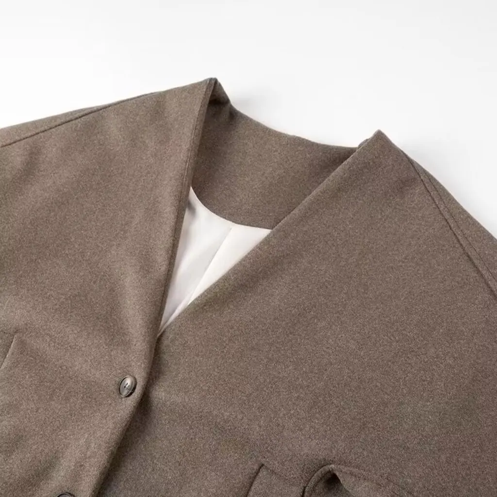 

Summer New Women's Solid Color Loose Casual Woolen Jacket European And American Style