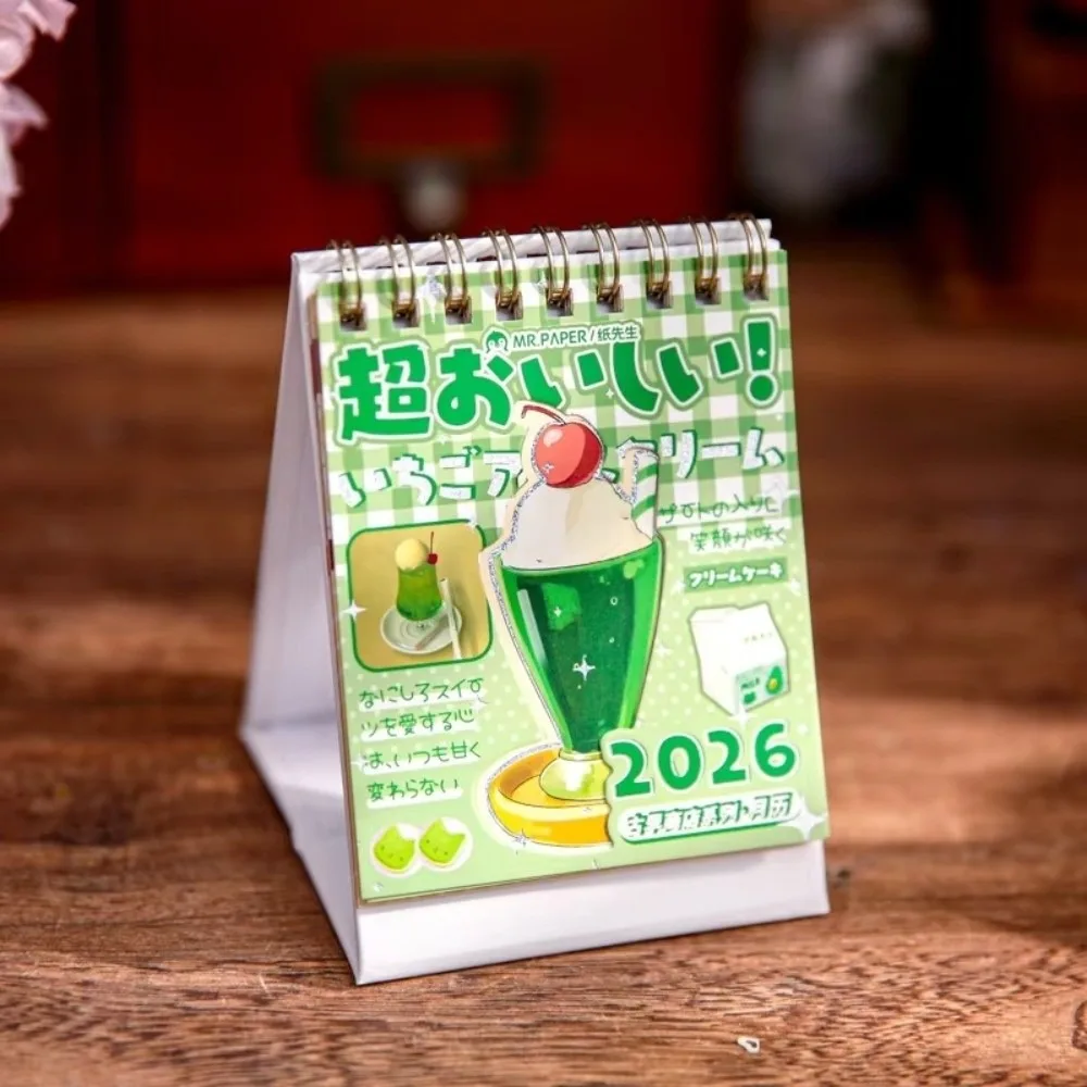 

Настольный календарь небольшого размера, милый стиль, дисплей даты, настольный календарь, креативный дизайн, переплет на катушке, мини-календарь для офисного использования