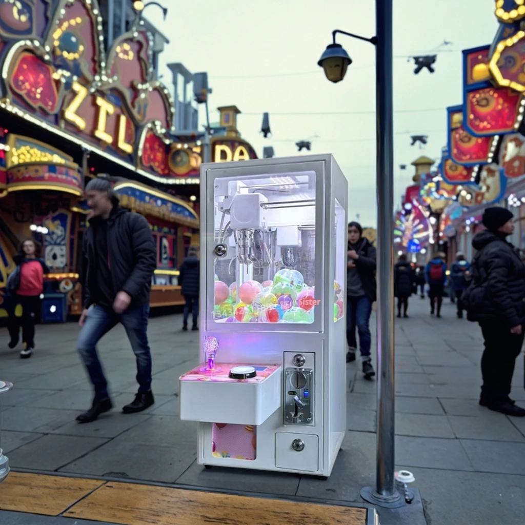 

Full-Size Mini Claw Crane Machine Durable Metal Coin-Operated Game for Collecting Dolls and Treasures English Version