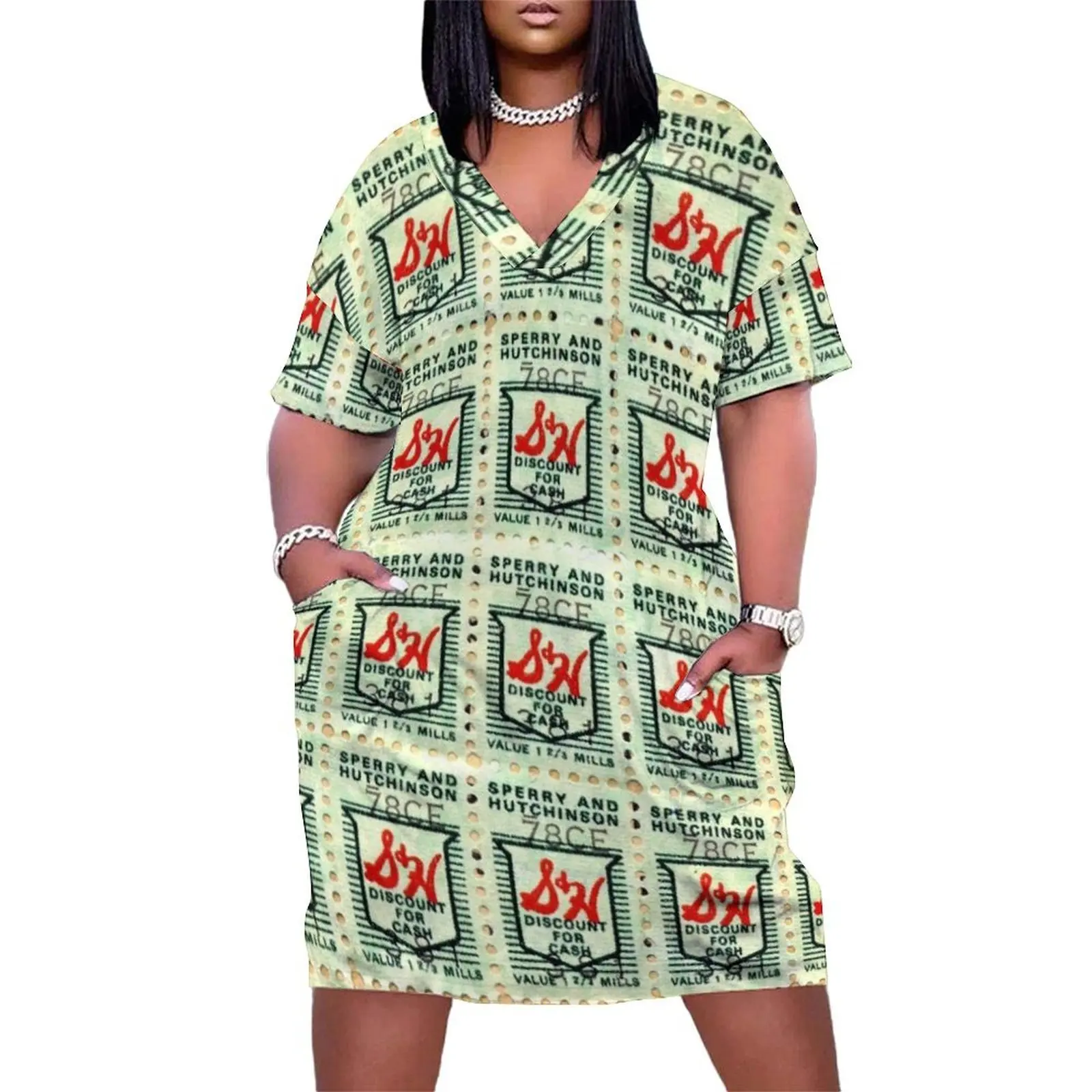 S&H GREEN STAMPS Loose Pocket Dress prom dress summer dresses women 2024 long sleeve dress