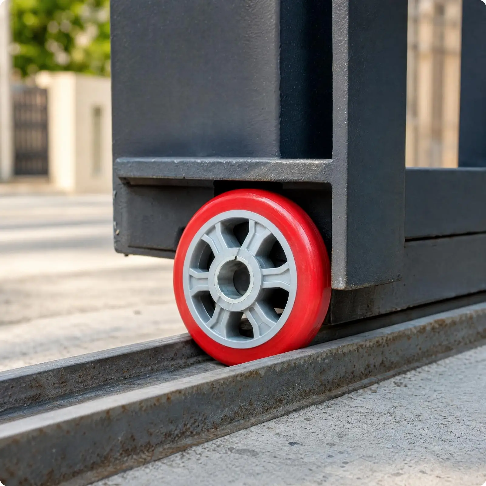 Sliding Gate Opener Replacement Wheel Easy to Install Rolling Gate Wheel with Spoked Hub Outdoor Sturdy