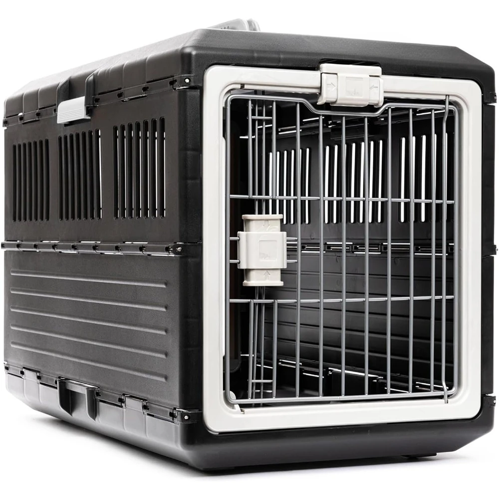 

Crate-Premium Collapsible Design for Medium Cats and Dogs-Portable Kennel for Indoor/Outdoor Use-360 Degree Ventilation