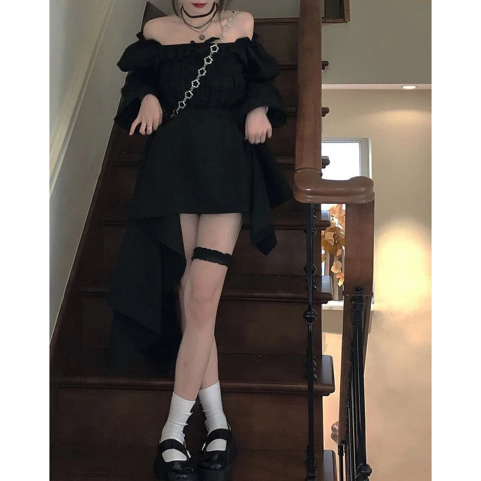 Elegant Long Sleeve Princess Dress Vintage Fairy Tale Early Autumn Collection Ultra-Fairy Forest System City Walk Ready