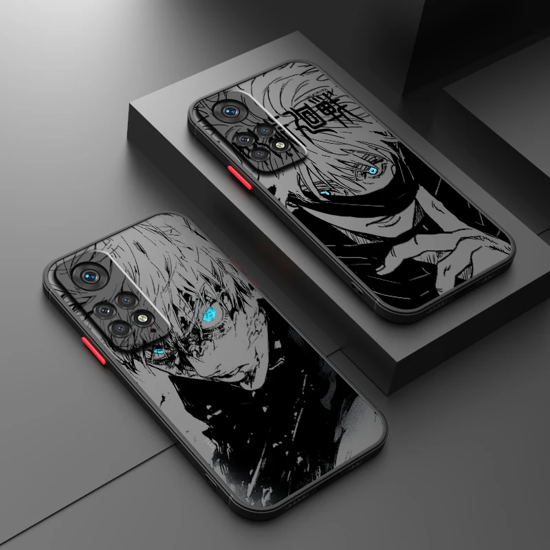 Satoru Gojo Jujutsu Kaisen Anime Frosted Translucent For Redmi Note 13 12 12S 12T 11 11T 11E 10 10S 9 Pro Plus 5G Funda