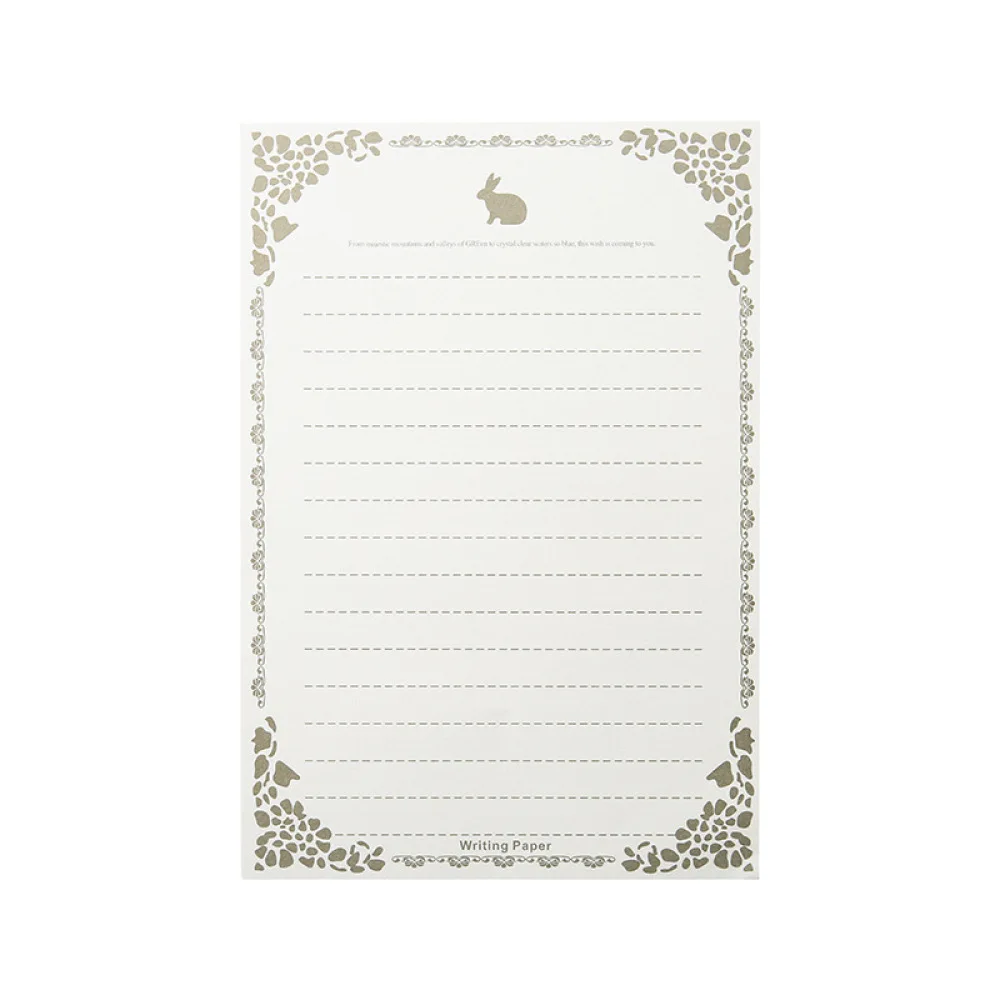 A5 Vintage Aesthetic Letter Paper Creative Bunny Motif Kraft Stationery Sheets For Classic Handwritten Mail And Journals
