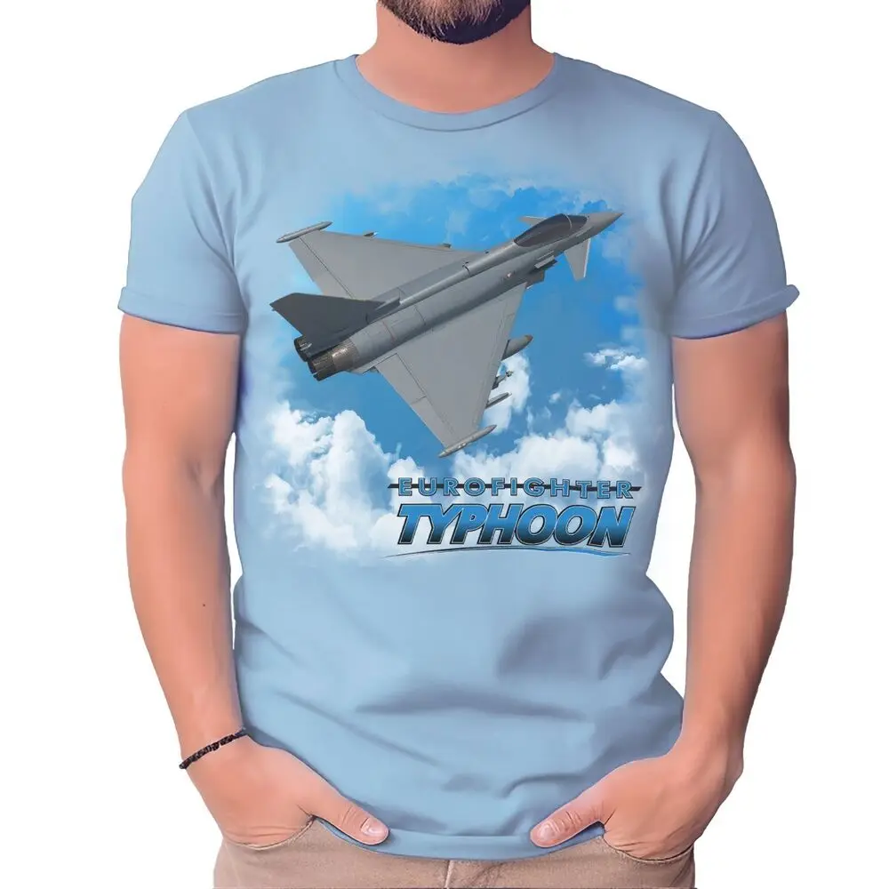 Typhoon Eurofighter In The Clouds Light Blue Adult Shirt High Quality 100%Cotton Short Sleeve