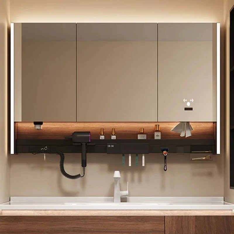 Luxury Partitions Bathroom Cabinet Organizer Storage Skincare Decorations Cupboard Display Wall Archivadores Salon Furniture
