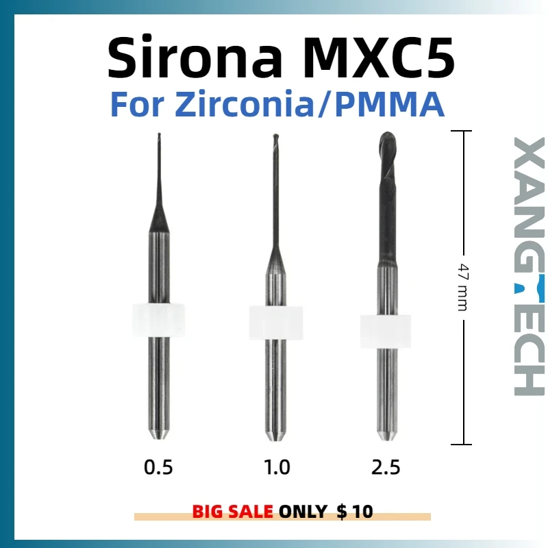 

XANGTECH MCX5 Zirconia/PMMA Milling Bur Dental Tools Sirona Cerec Milling Cutters CAD CAM Dental Lab Dental Materials