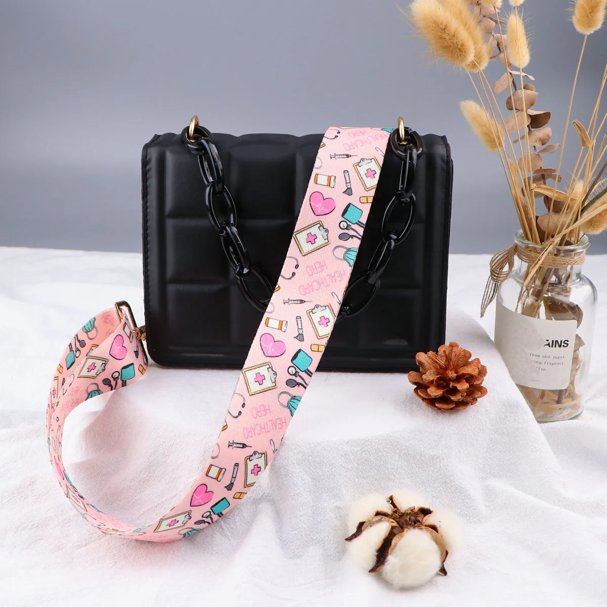 Autism Puzzle Bag Strap Handbag Straps for Crossbody Messenger Shoulder Bag Accessories Adjustable Belts Strap Doctor Nurse Gift