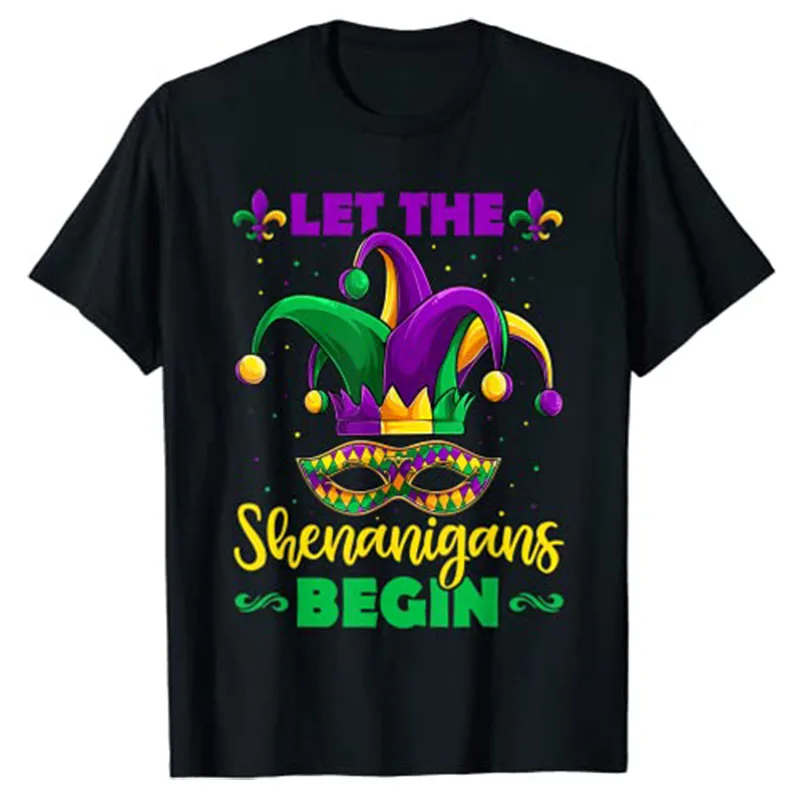 

Let The Shenanigans Begin Mardi Gras Shirts, Men Women T-Shirt Woman Tee Tops Clothing