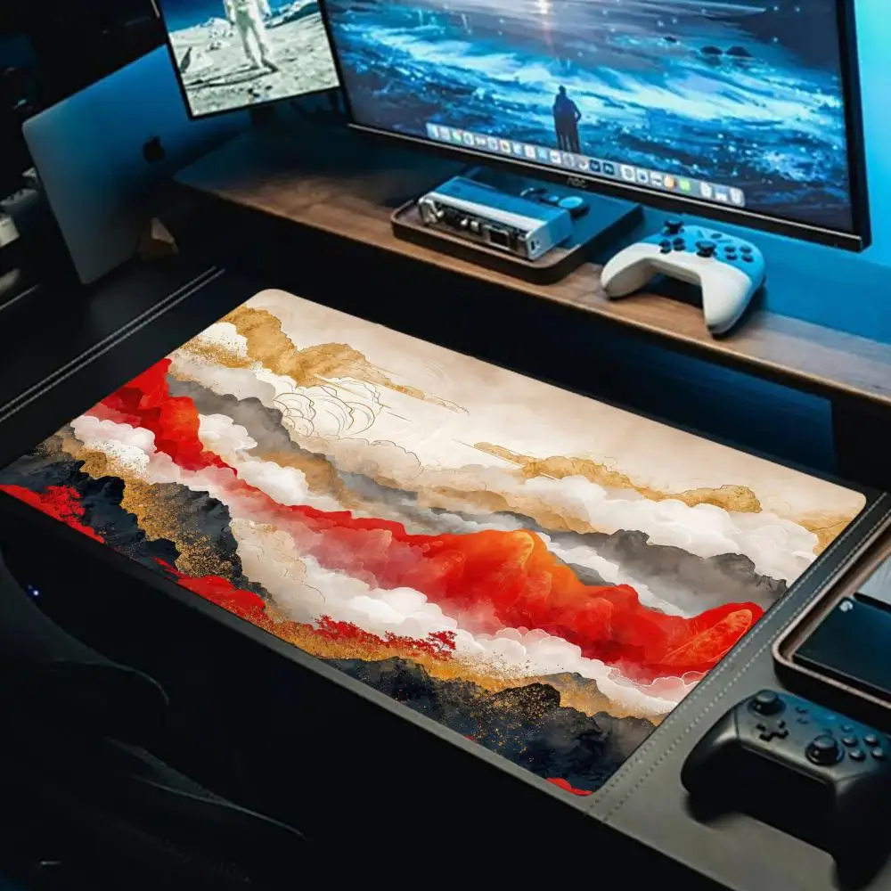 Buntes Muster Mauspad XXL Computerzubehör Büro Spiel Tischmatten Gummi Anti-Rutsch-Gaming-Tastatur Mauspads Schreibtischunterlagen