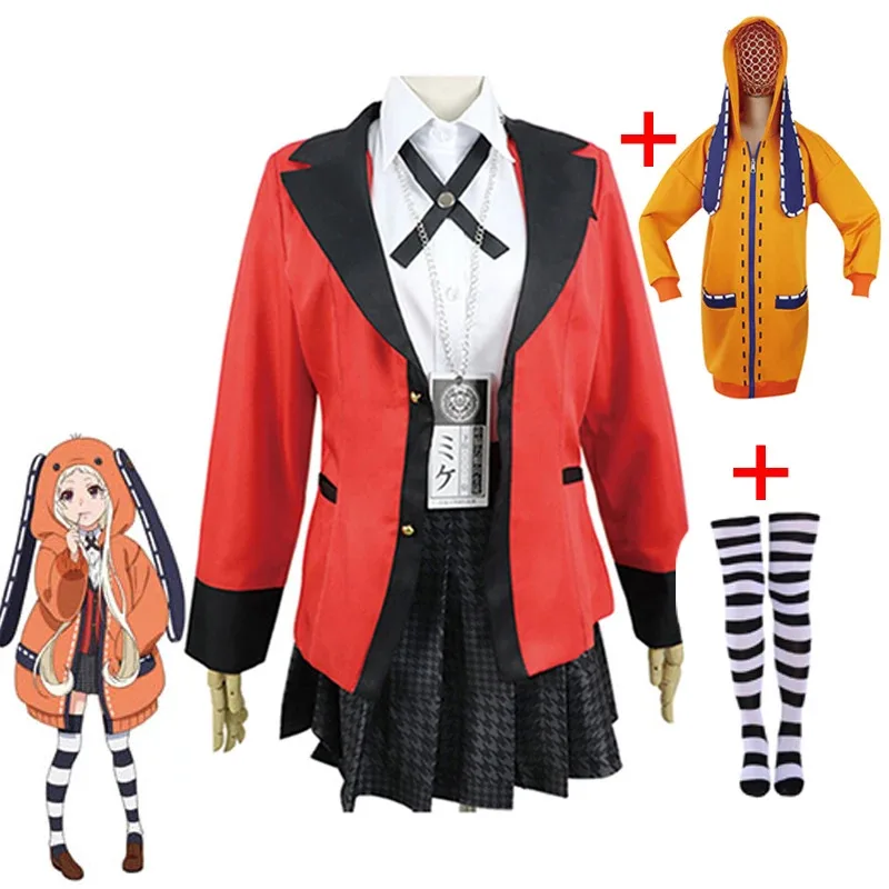 

Kakegurui Jabami Yumeko Cosplay Costume Anime Cosplay Wig Yomoduki Runa Cosplay Socks Clothing Including Jewelry
