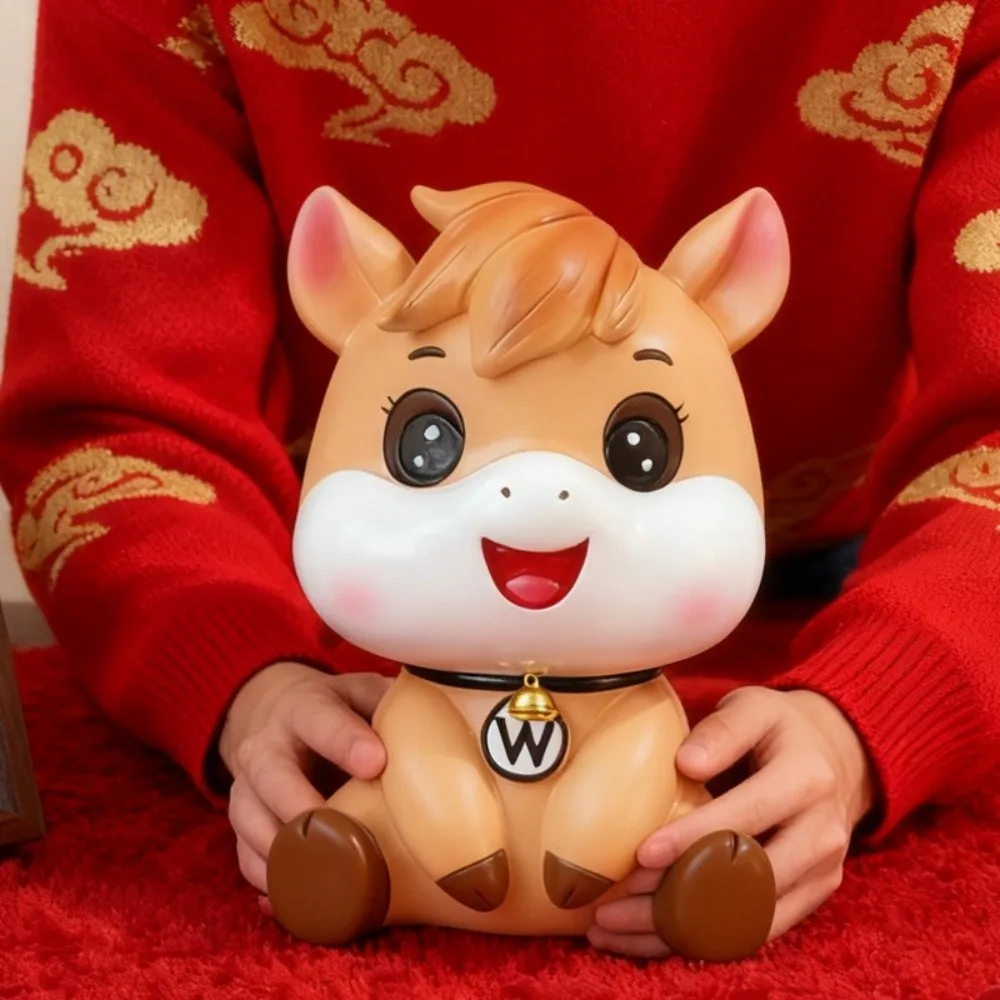 Anti Drop Horse Year Piggy Bank Savings Tank Large Capacity Cartoon Horse Money Boxes Collectible Decorative