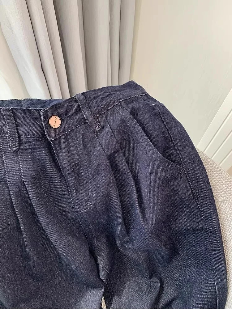 

High Waist Patchwork Lace Jeans Loose Straight Leg Men's Summer Faion Wide Leg Pants Casual High Waist Long Trousers