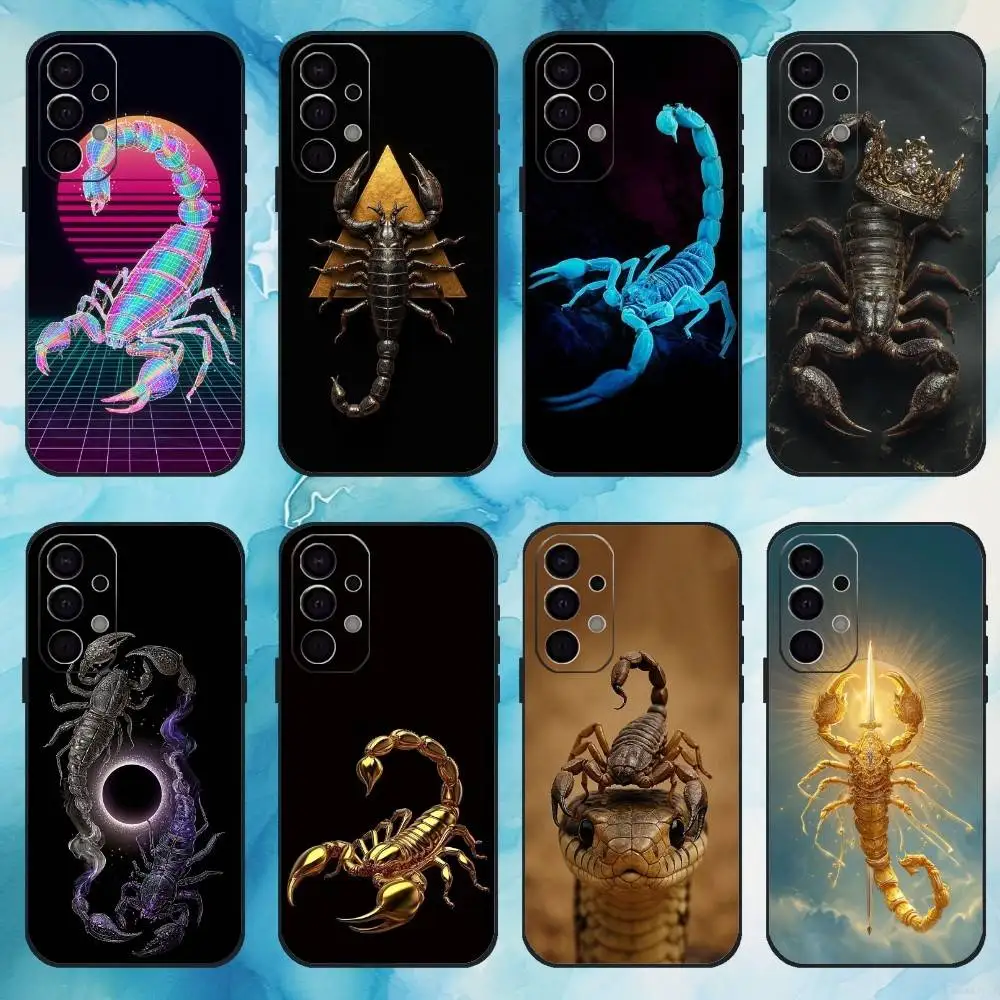 

Cool Art Animal Scorpion Phone Case For Samsung S 25,24,23,22,30,21,10,9,Ultra,Plus,Lite,FE,4,5 G Soft Black Case