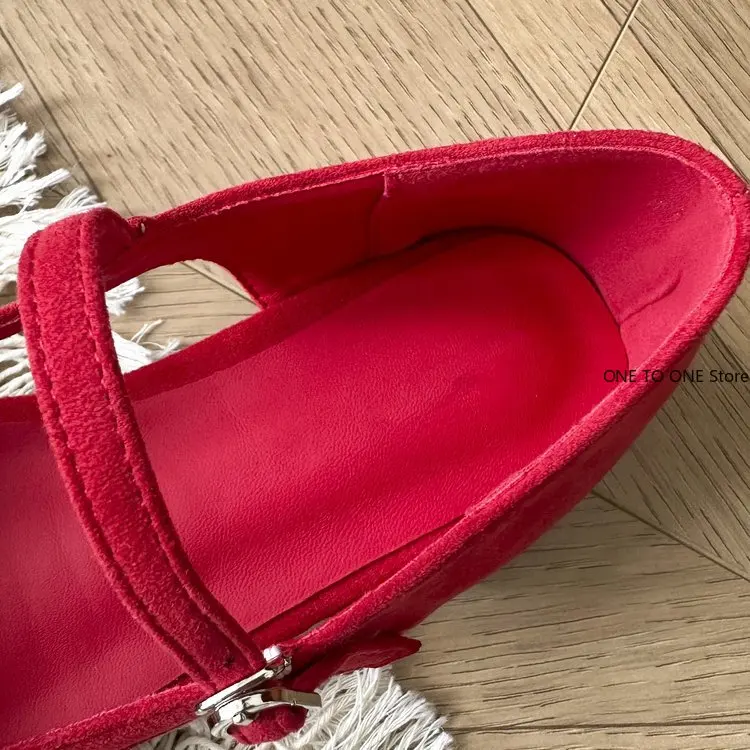 Frosted Leather Mary Jane Shoes for Women Hand Stitch Casual Streetwear Ballet Flats Pumps Female Solid Color Shoes Loafers 2025