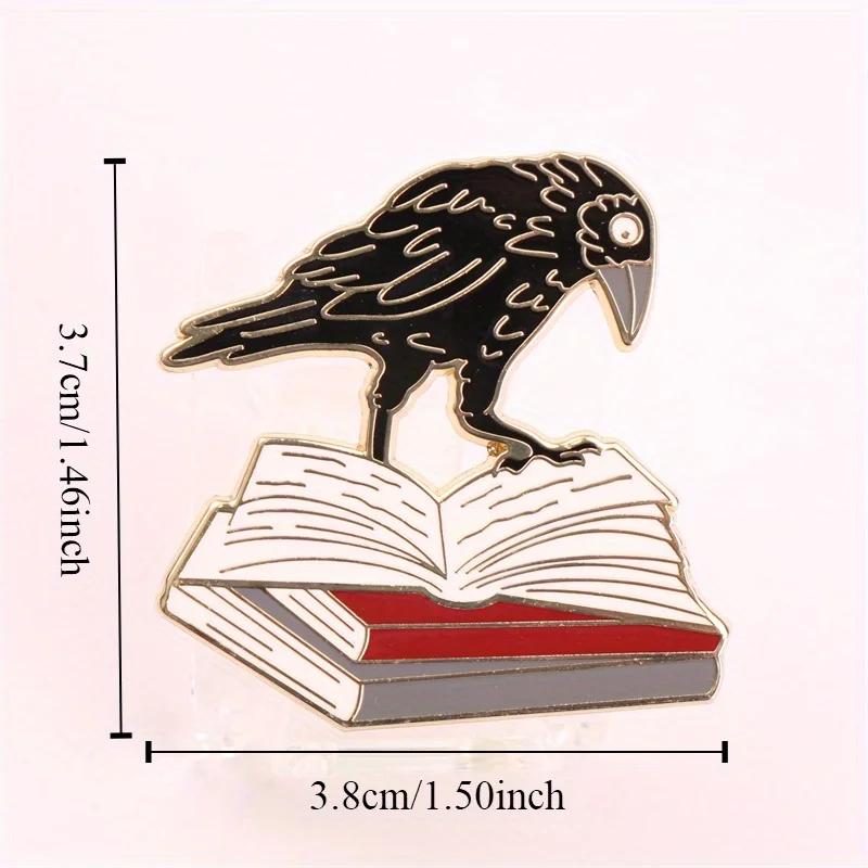 1pc New and interesting crow and book brooches image 3