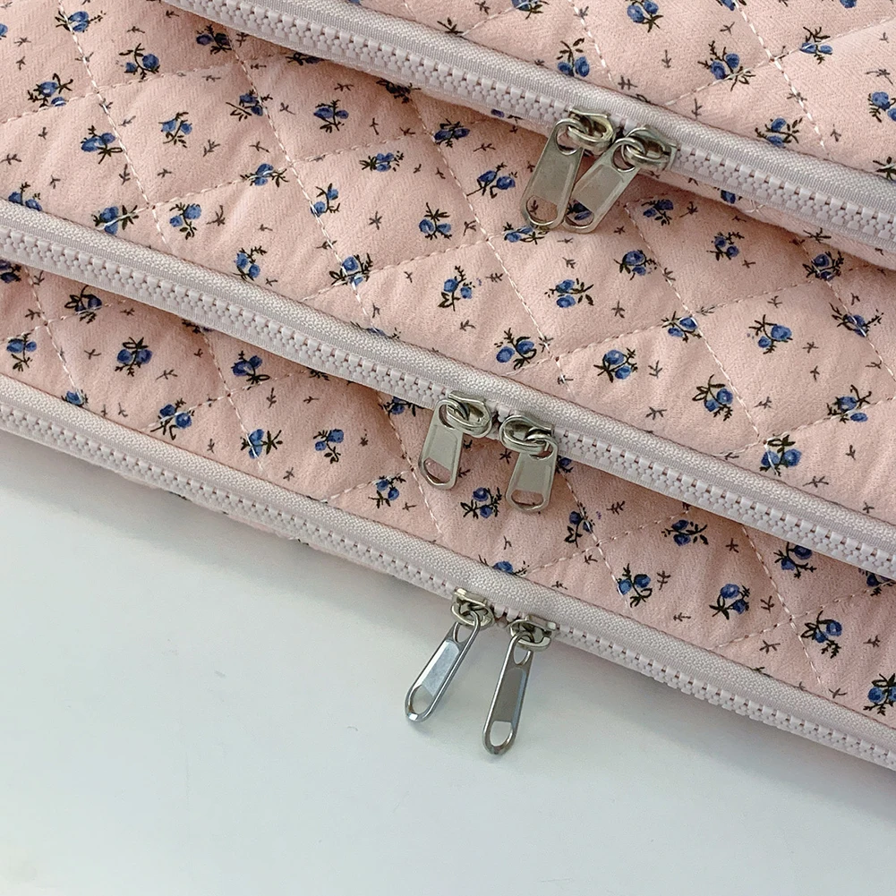 

Flower Printed Laptop Carrying Case Quilted Notebook Case Protective Cute Computer Sleeve for 11-15 Inch Laptop Tablet
