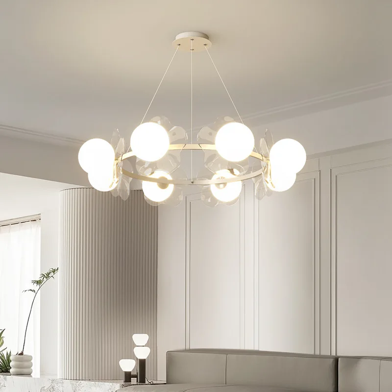 

AiPaiTe Modern Led Chandelier Cream White Acrylic Pendant Lights for Dining table bedroom kitchen Decoration Living Room