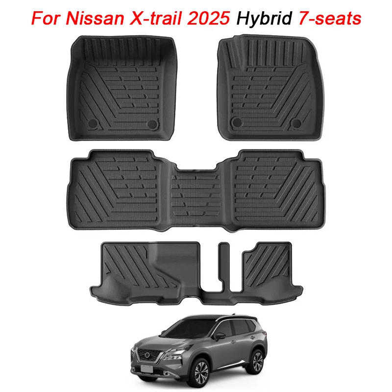

Car Floor Mats for Nissan X-trail 2025 Hybrid 7-seats TPE Waterproof Trunk Mat Right Hand Drive Cargo Liner