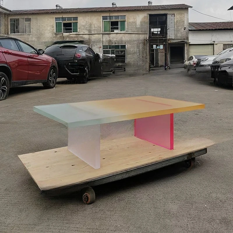 Nordic ins coffee table acrylic transparent matte rectangular coffee table designer light luxury modern simple corner table