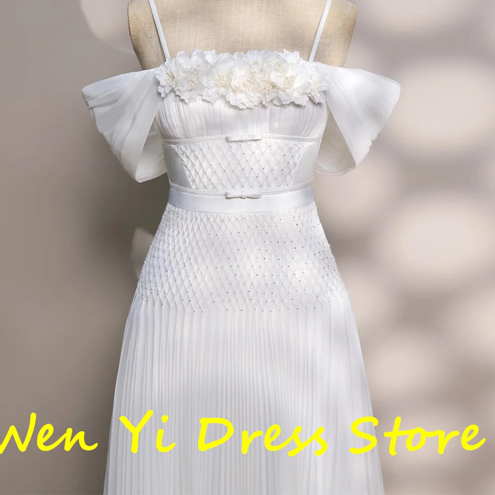 Customized  High Quality and Temperament Appliques Sequined Pearls Bow Crystal Evening Dress A-Line Floor Length Off th