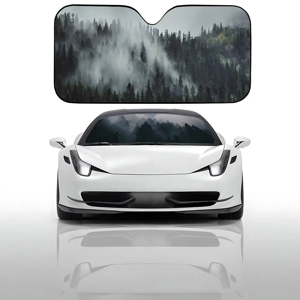 Forest Car SunShade Windshield Funny Sun Shade Foldable UV Ray Sun Visor Protector Sunshade For Front Window
