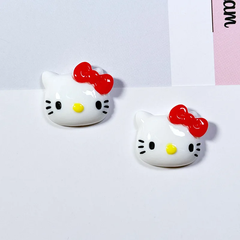 hello kitty kreskówka śliczna kokardka kot żywica diy biżuteria telefon komórkowy pokrywa ochronna ręcznie robiona naszywka materiał animacja lalka