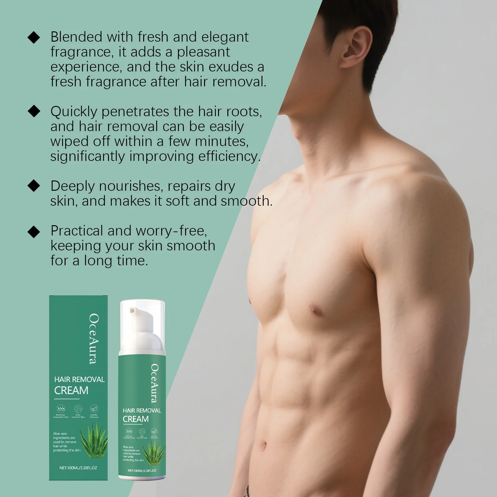 Men's Hair Removal Mousse Chest Legs Arms Armpits Painless Hair Removal Moisturizing Refresh Smooth Inhibiting Growth Foam Spray