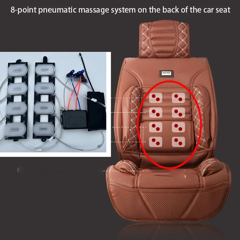 Universal 8-Point TPU Car Seat Massage System with Lumbar Support Electric Pneumatic Complete Set for Enhanced Comfort