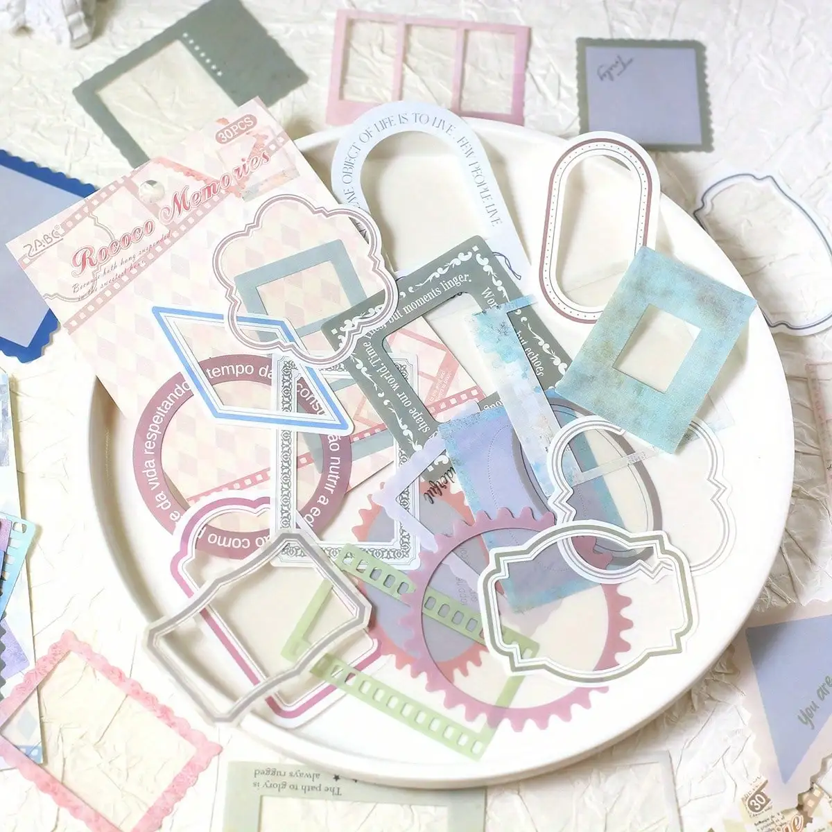 30pcs Transparent PET Frame Stickers Scrapbooking Decorative Supplies Journaling Scrapbook PET Materials Craft Daily Planner
