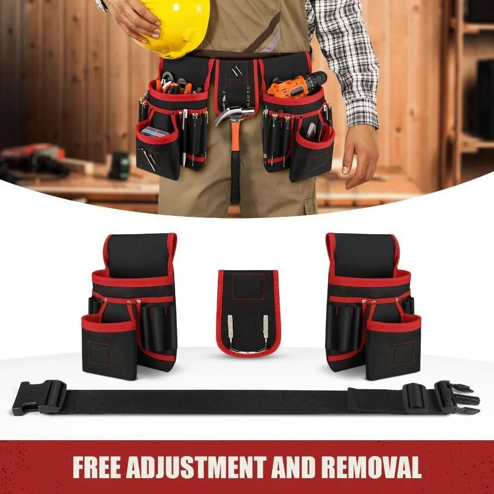 Professional 26 Pockets Magnetic Tool Belt Heavy Duty Oxford Fabric Magnet Pouch Detachable Industrial Grade Work Belt Worker