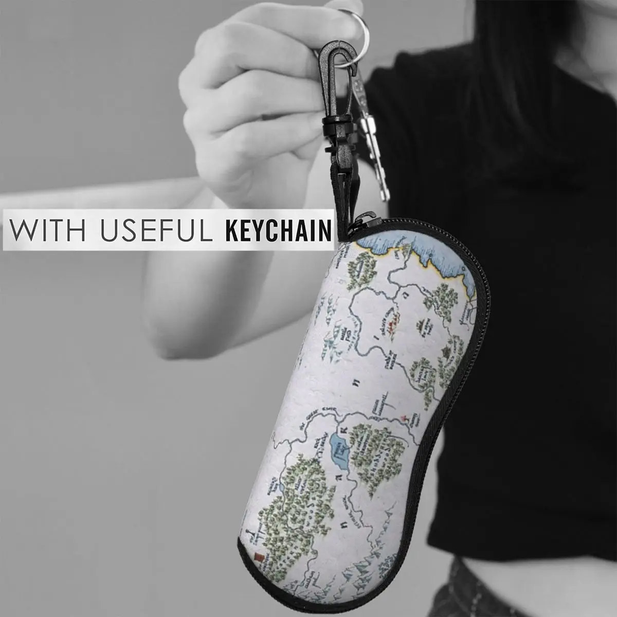 Narnia Kaart - Chronicles Of Narnia Shell Brillenkoker Draagbare Zonnebrillendoos Dames Heren Zacht Brillentasje