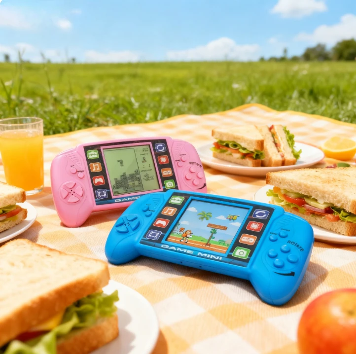 

Портативная портативная игровая консоль, кирпичная игра, портативные плееры, ностальгические развивающие игрушки, карманные, 4 цвета, классический подарок ребенку