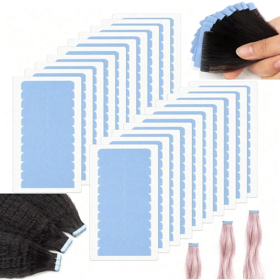 

Double Sided Replacement Tape for Hair Extensions or Lace Front Wigs 5 /10/20Sheets 60/120/240 pcs Hair Extensions Adhesive Tape