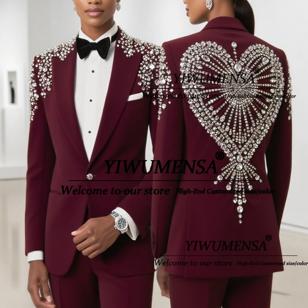 Bijoux de luxe pierres mère de la robe de mariée, ensemble de 2 pièces, blazer à simple boutonnage, personnalisé