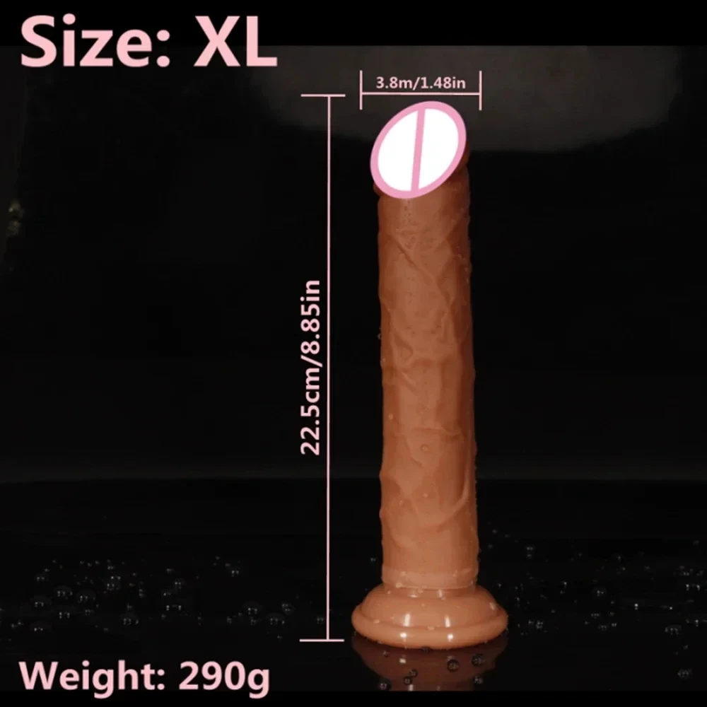 5 Sizes Skin Sensation Realistic Dildos Double Silicone Soft Big Penis Powerful Suction Cup Dildo Sex Toys for Woman and Man 18+