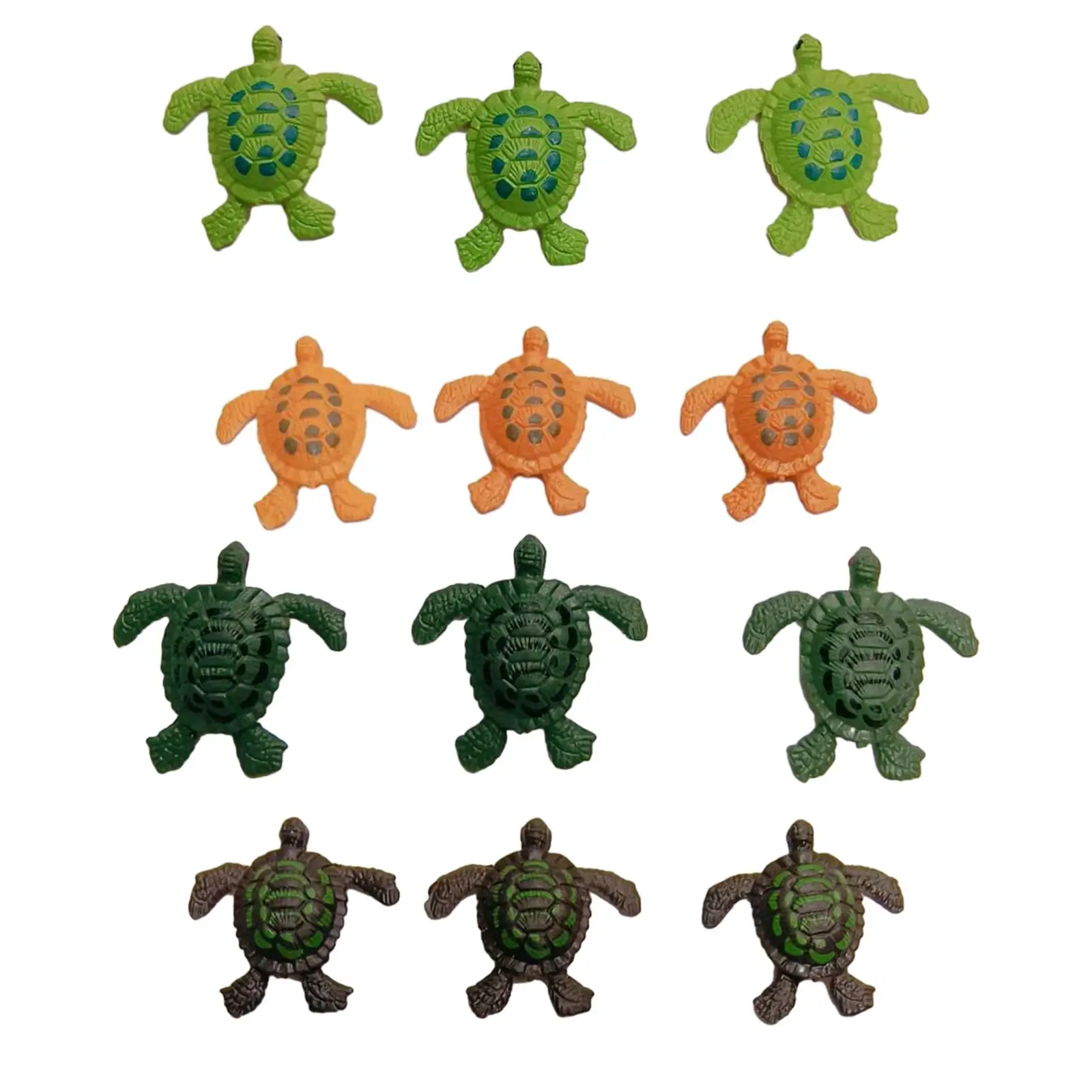 Figurines d'animaux tortue de mer, modèle réaliste, 12 pièces