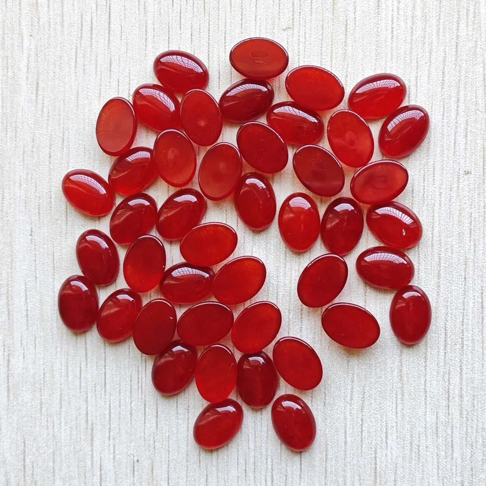 Wholesale 50pcs/lot Fashion good quality red jade natural stone Oval CABOCHON beads 10x14mm for jewelry making free shipping