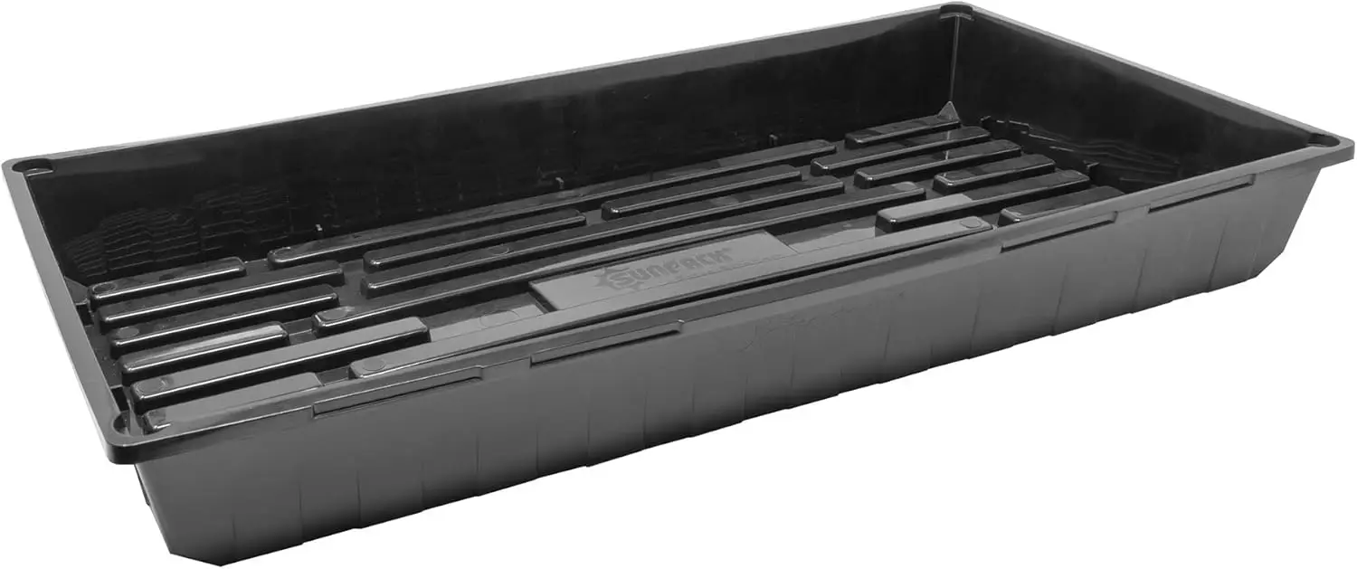 

Поддон для рассады из утолщенного пластика, 10x20 дюймов, черный, 2,5 дюйма - без дренажных отверстий, идеально подходит для теплиц или домашнего садоводства