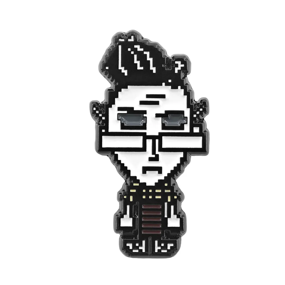 LISA The Painful RPG Game Pixel Art Enamel Pin Cute 8-Bit Cartoon Brooches Funny Glasses Figure Badges Gamer Gift for Backpack