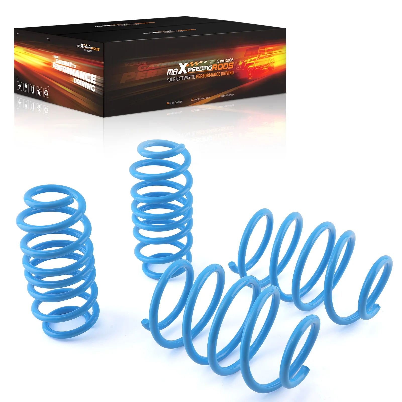 MaXpeedingrods Blue Color SAE9254 Alloy Steel Coil Spring Lift Lowering Springs for Mini Cooper Hatchback F56 Cooper 5-Door F55