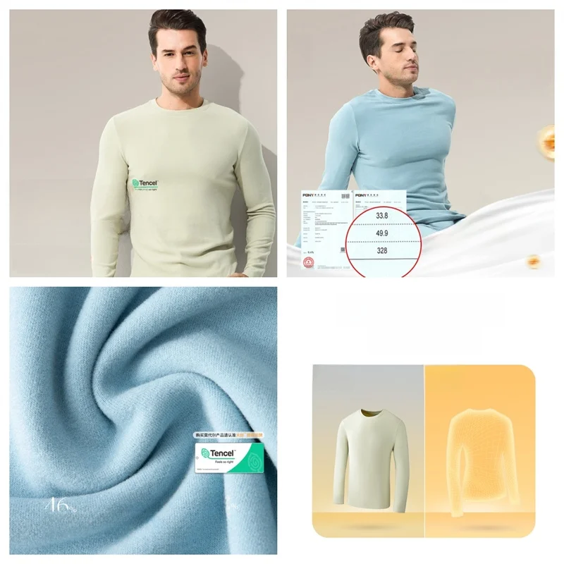 

Men's Thermal Double-sided Flocking Base Layer T-shirt Warm Soft Cozy Autumn Winter Top Quick-drying Breathable